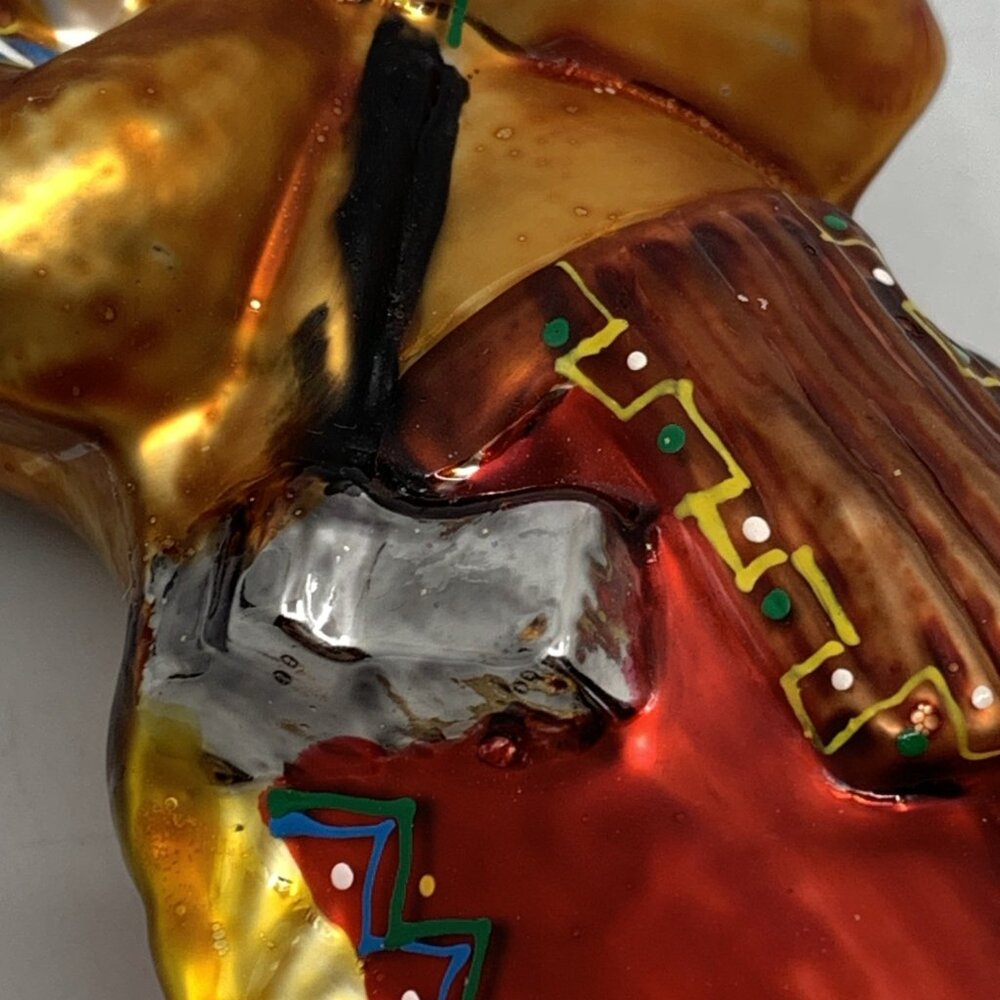 Christopher Radko "Me Big Chief" Glass Ornament 97 316 0 Indian 8" Tall Vintage - Picture 12 of 14